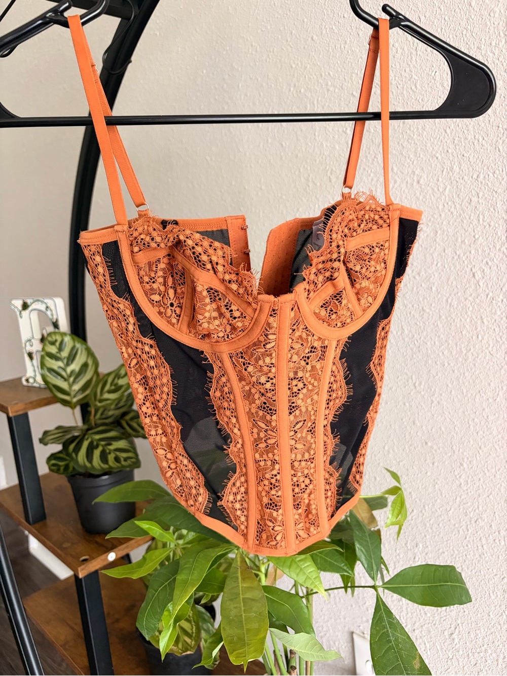 Urban Outfitters Rust Orange Lace Trim Bralette